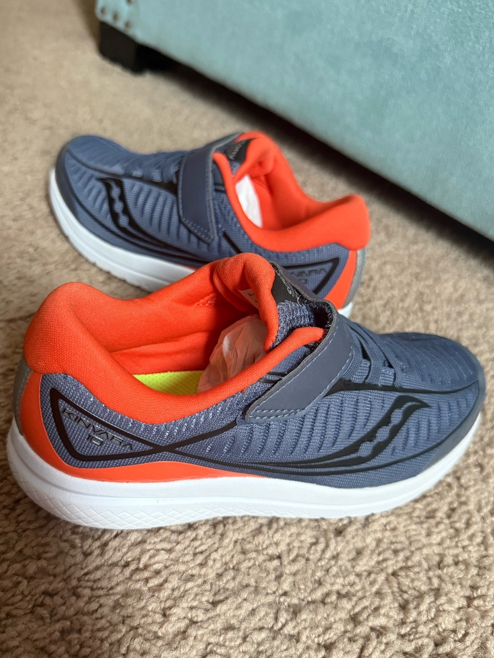 Saucony Kids Gray & Orange Velcro Sneakers
